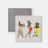 アフリカ女性の背景 マグネット (正面/裏面)