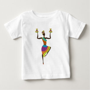 アフリカ女性の部族芸術 ベビーTシャツ