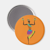 アフリカ女性の部族芸術 マグネット (正面/裏面)