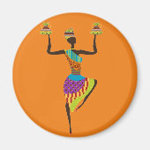 アフリカ女性の部族芸術 マグネット (正面)