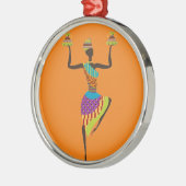 アフリカ女性の部族芸術 メタルオーナメント (左)