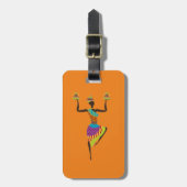 アフリカ女性の部族芸術 ラゲッジタグ (正面縦)