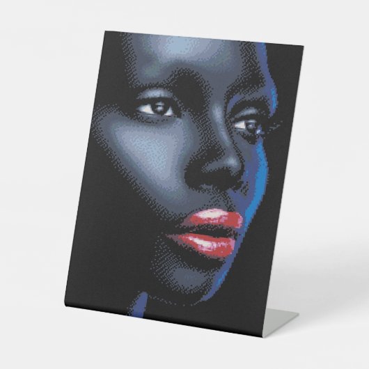 アフリカ女性アートのペデスタルサイン 台座サイン (正面)