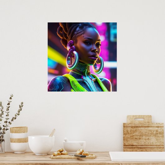 アフリカ女性アートモダンポスター ポスター (キッチン)