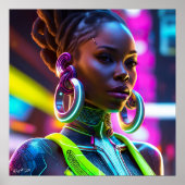 アフリカ女性アートモダンポスター ポスター (正面)