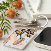 アフリカ女性キーチェーンギフトモダンスタイル絵画ズ キーホルダー (正面右)