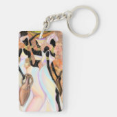 アフリカ女性キーチェーンギフトモダンスタイル絵画ズ キーホルダー (裏面)