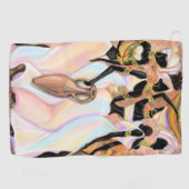 アフリカ女性ゴルフタオモダンルスタイル絵画ズ ゴルフタオル (横)