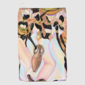 アフリカ女性ゴルフタオモダンルスタイル絵画ズ ゴルフタオル (正面)