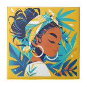 アフリカ女性タイル タイル (正面)