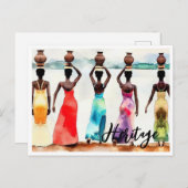 アフリカ女性バスケット頭の長いガウン伝統 ポストカード (正面/裏面)