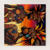 アフリカ女性パズル ジグソーパズル (横)