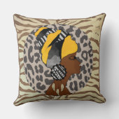 アフリカ女性ボホのアートワーク装飾用クッション クッション (裏面)