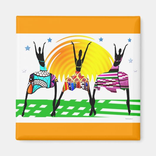 アフリカ女性交配コールダンス マグネット (正面)