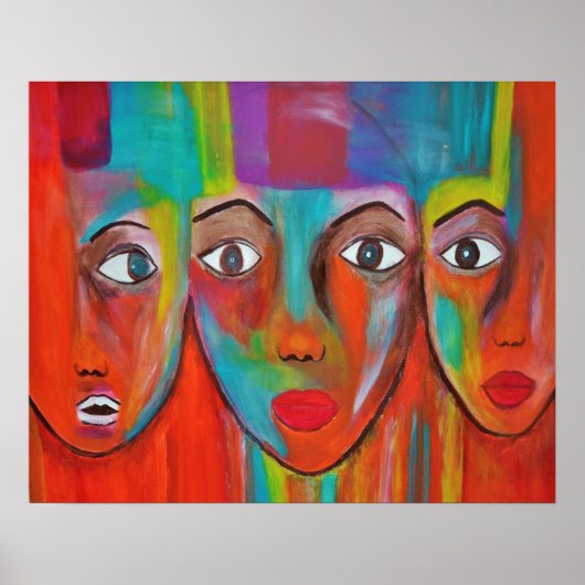 アフリカ女性油彩画ポスター ポスター (正面)