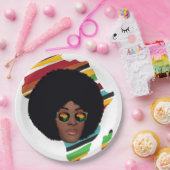 アフリカ女性用眼鏡 |アフリカ大陸 ペーパープレート (パーティー)