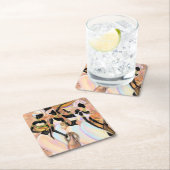 アフリカ女性紙コースターアートスタイル絵を描ズ スクエアペーパーコースター (インサイチュ)