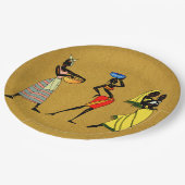 アフリカ女性紙プレート ペーパープレート (アングル)