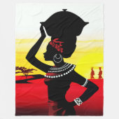 アフリカ女性芸術 フリースブランケット (正面)