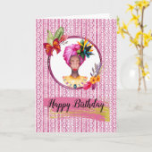 アフリカ女性誕生日カード カード (黄色い花)