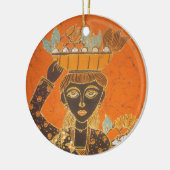 アフリカ女性運バスケットアートプリント セラミックオーナメント (左)