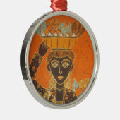 アフリカ女性運バスケットアートプリント メタルオーナメント (右)