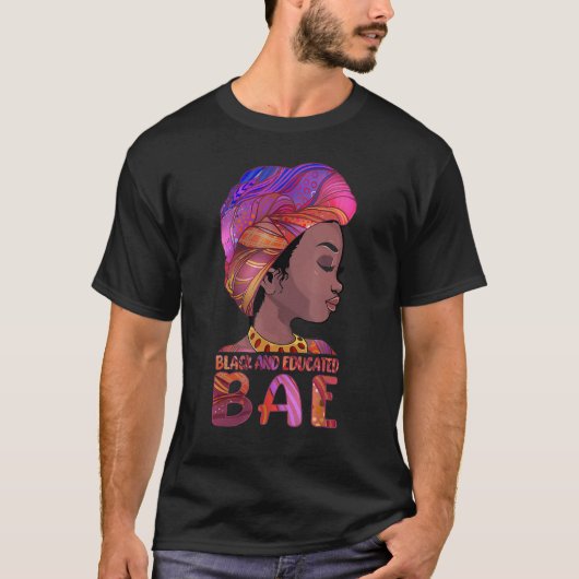 アフリカ女王ガールズBAEブラック教育ブラックヒスト Tシャツ (正面)