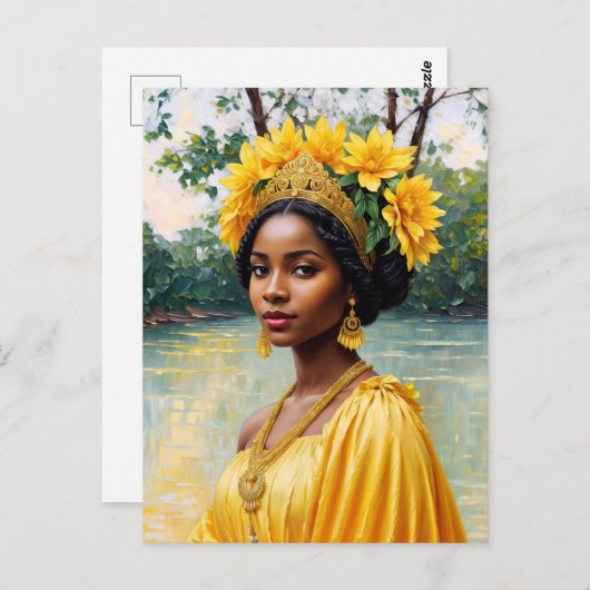 アフリカ女神オシュン・オリシャアート ポストカード (正面/裏面)