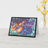 アフリカ女神ファットマーメイドグリーティングカード カード (黄色い花)