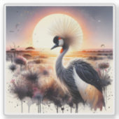 アフリカ威厳のあるの風景を越えて夕暮れ時にクレーン シール (正面)