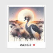 アフリカ威厳のあるの風景を越えて夕暮れ時にクレーン シール (シート)