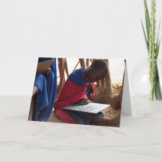 アフリカ学生の挨拶状 カード (正面)