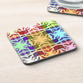 アフリカ市松模様にアポップ・アートの芸術文化カラフルパターン コースター (左側)