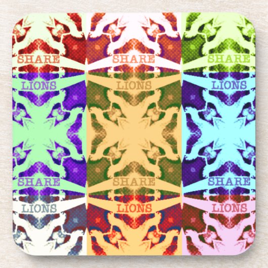 アフリカ市松模様にアポップ・アートの芸術文化カラフルパターン コースター (正面)