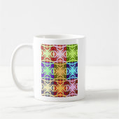 アフリカ市松模様にアポップ・アートの芸術文化カラフルパターン コーヒーマグカップ (左)
