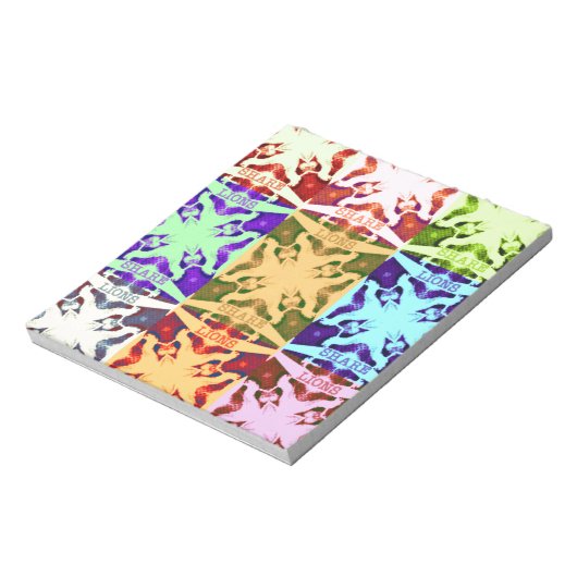 アフリカ市松模様にアポップ・アートの芸術文化カラフルパターン ノートパッド (回転)