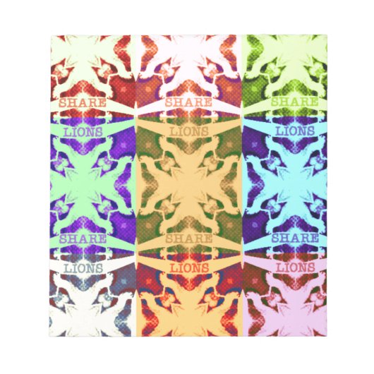 アフリカ市松模様にアポップ・アートの芸術文化カラフルパターン ノートパッド (正面)