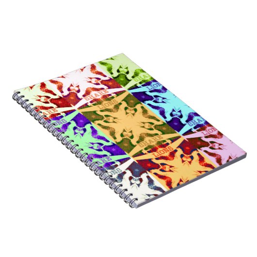 アフリカ市松模様にアポップ・アートの芸術文化カラフルパターン ノートブック (右側)
