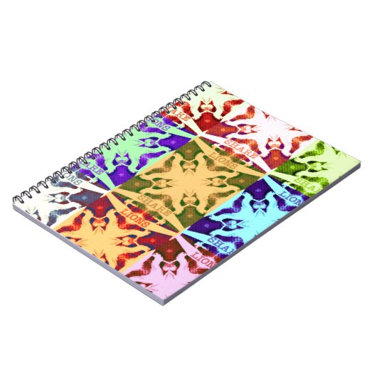 アフリカ市松模様にアポップ・アートの芸術文化カラフルパターン ノートブック (左側)