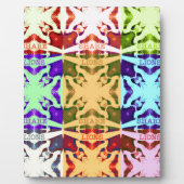 アフリカ市松模様にアポップ・アートの芸術文化カラフルパターン フォトプラーク (正面)