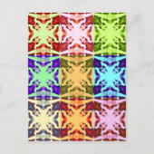 アフリカ市松模様にアポップ・アートの芸術文化カラフルパターン ポストカード (正面)