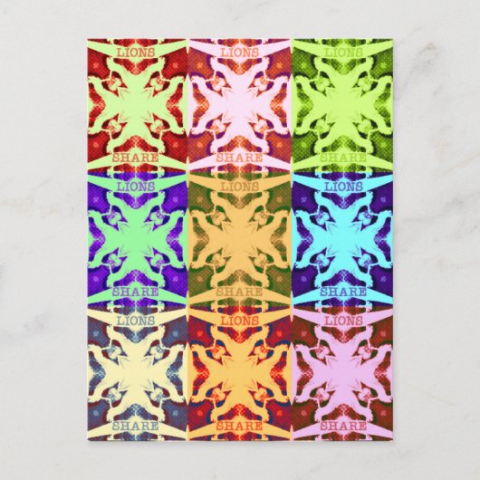 アフリカ市松模様にアポップ・アートの芸術文化カラフルパターン ポストカード (正面)