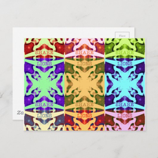 アフリカ市松模様にアポップ・アートの芸術文化カラフルパターン ポストカード (正面/裏面)