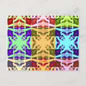 アフリカ市松模様にアポップ・アートの芸術文化カラフルパターン ポストカード (正面)