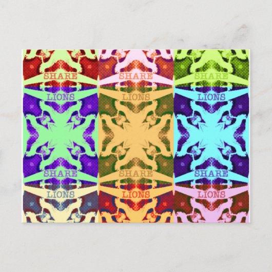 アフリカ市松模様にアポップ・アートの芸術文化カラフルパターン ポストカード (正面)