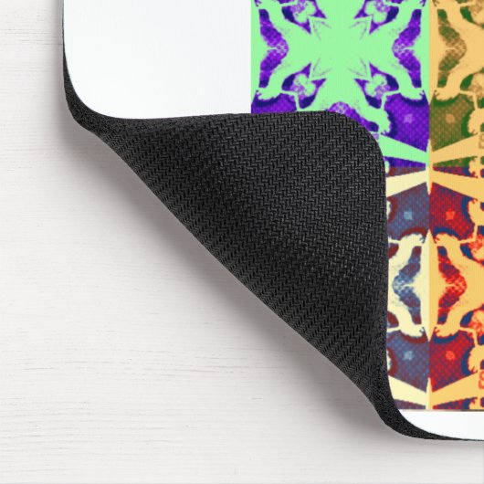 アフリカ市松模様にアポップ・アートの芸術文化カラフルパターン マウスパッド (コーナー)