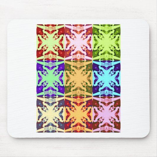 アフリカ市松模様にアポップ・アートの芸術文化カラフルパターン マウスパッド (正面)