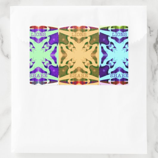 アフリカ市松模様にアポップ・アートの芸術文化カラフルパターン 長方形シール (バッグ)