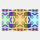 アフリカ市松模様にアポップ・アートの芸術文化カラフルパターン 長方形シール (正面)