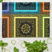 アフリカ市松模様にパターンアートプリント キッチンタオル (折り畳み)